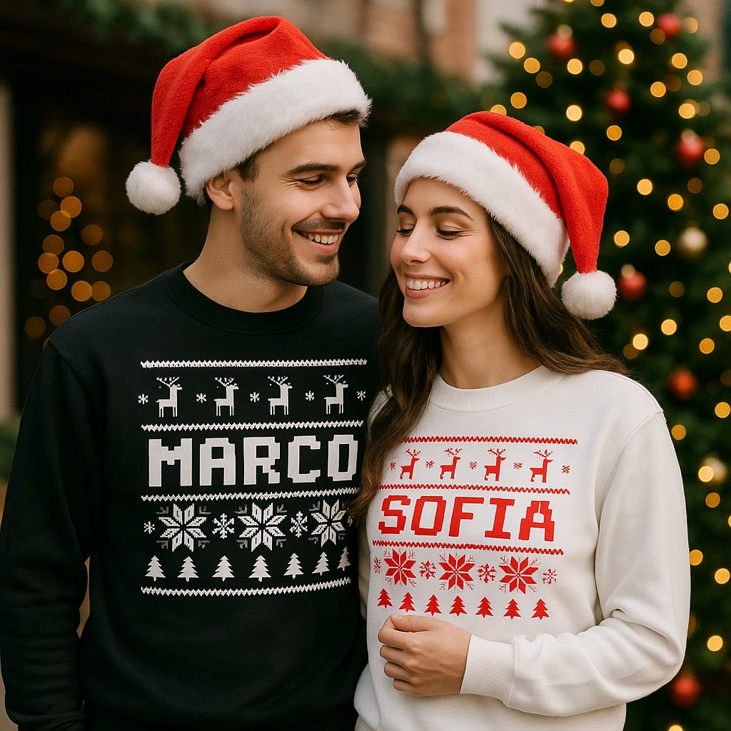 Felpa natalizia con nome