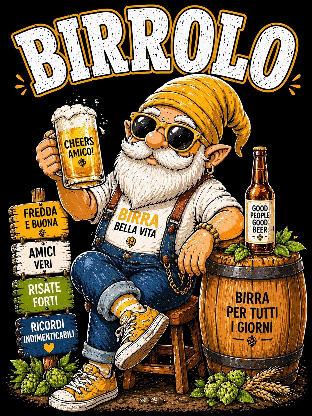 T-shirt Spiaggia Birrolo – Maglietta divertente 