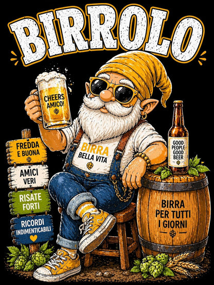 T-shirt Spiaggia Birrolo – Maglietta divertente 