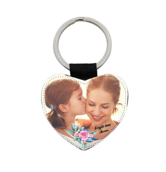 Portachiavi personalizzato a cuore in ecopelle