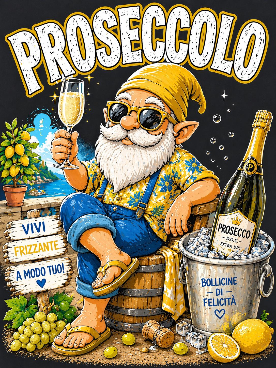 T-shirt Spiaggia Proseccolo – Maglietta divertente 
