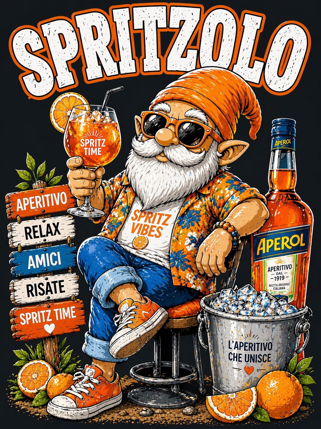 T-shirt Spiaggia Spritzolo – Maglietta divertente 