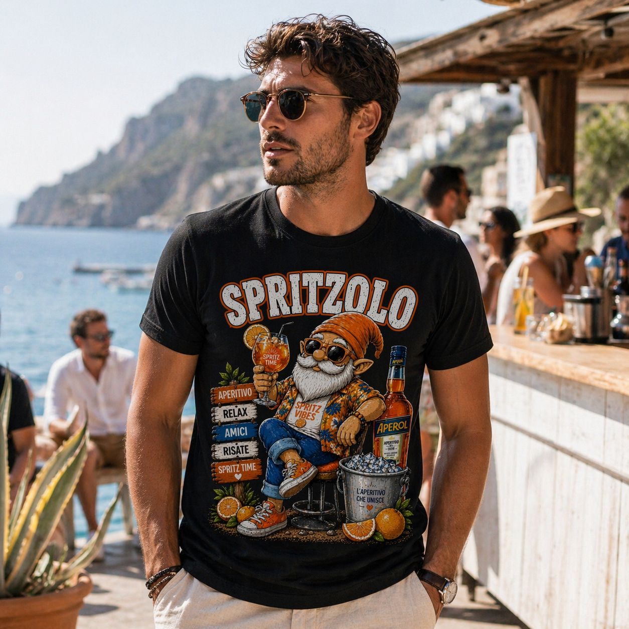 T-shirt Spiaggia Spritzolo – Maglietta divertente 