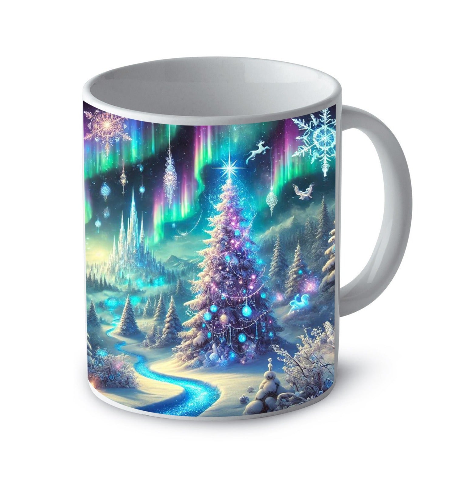 Tazza natalizia aurora boreale