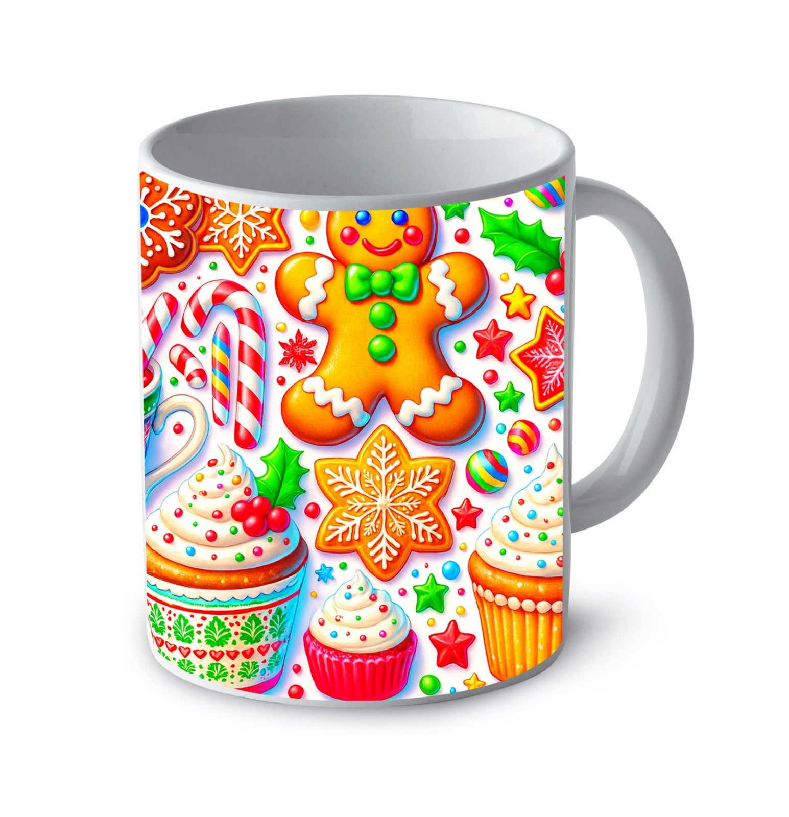 Tazza natalizia biscotti e caramelle