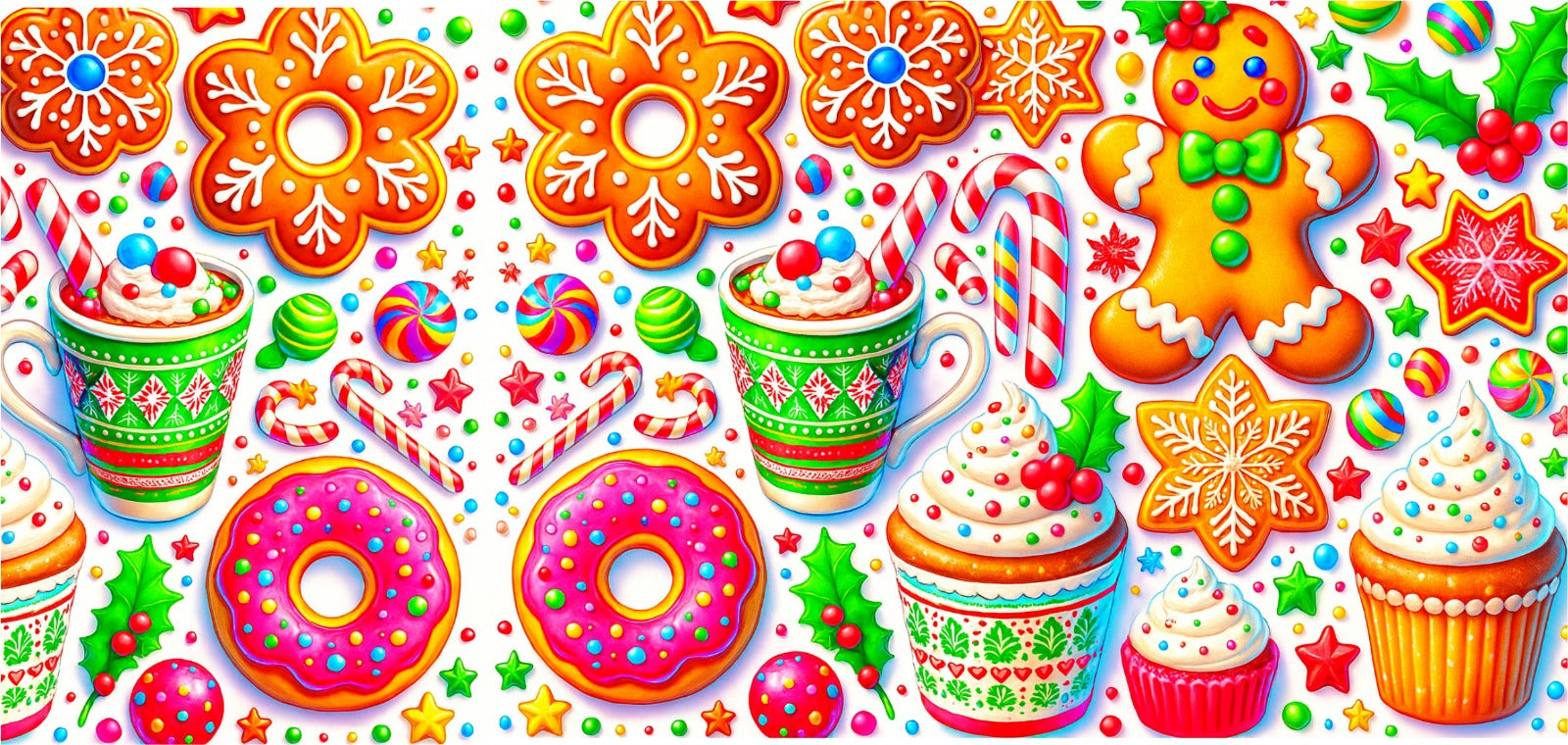 Tazza natalizia biscotti e caramelle intera