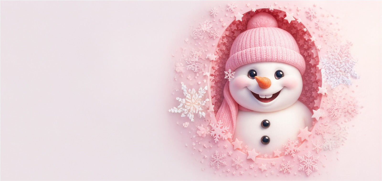 Tazza natalizia pupazzo di neve pink intera