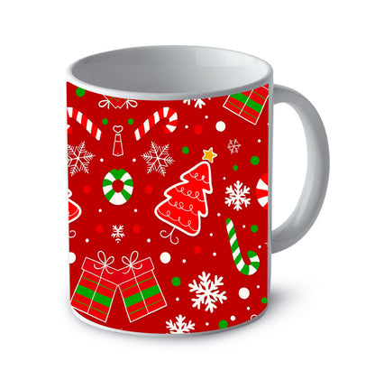 Tazza natalizia regali e caramelle