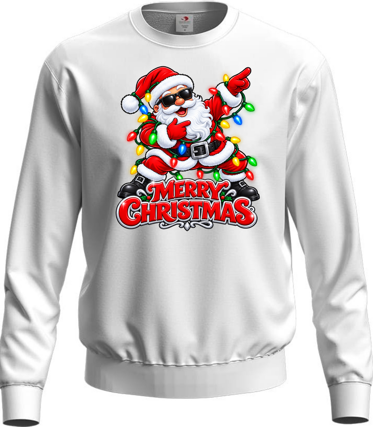 Felpa Babbo Natale Rock bianca – vista prodotto