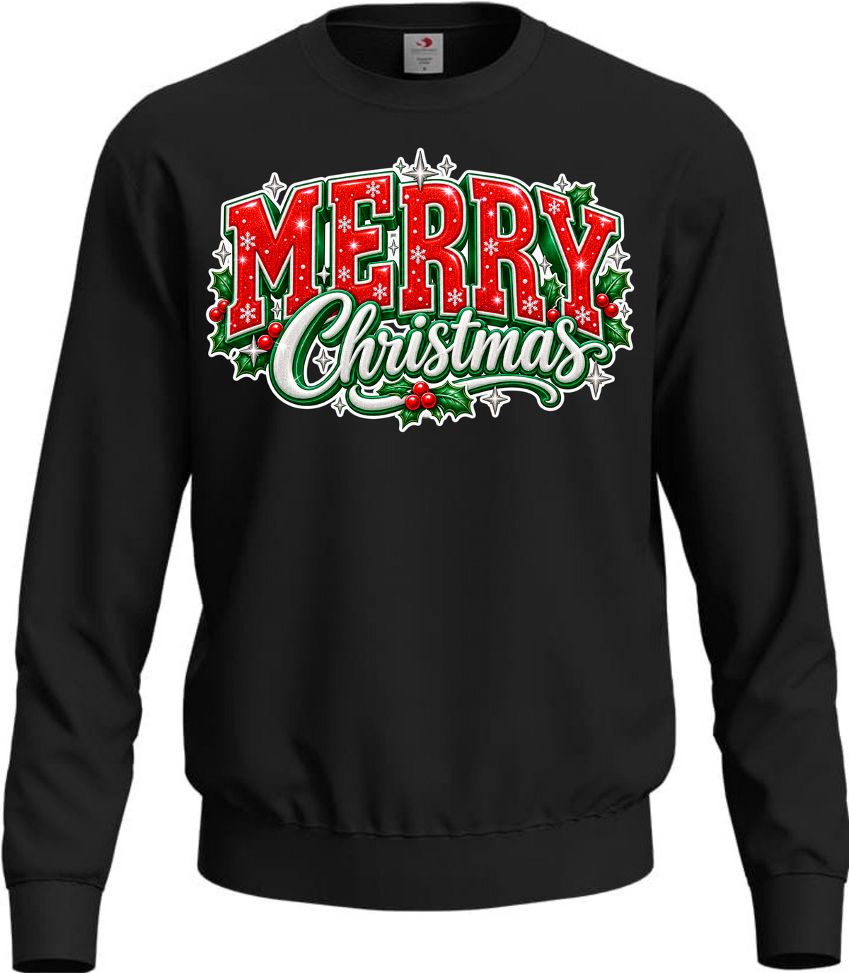 Felpa Merry Christmas nero – vista prodotto