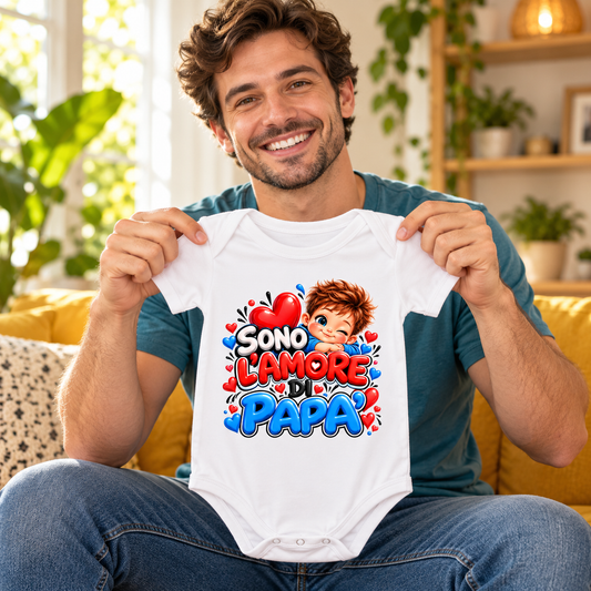 Body Sono l’amore di papà – bimbo – ambientazione illustrativa