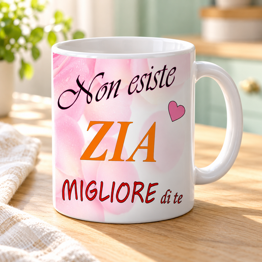 Tazza zia - Non esiste zia – nuova ambientazione illustrativa Manà Gadget