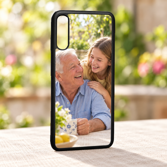 Cover Samsung A50 / A50S / A30S – nuova ambientazione illustrativa con esempio di personalizzazione Manà Gadget