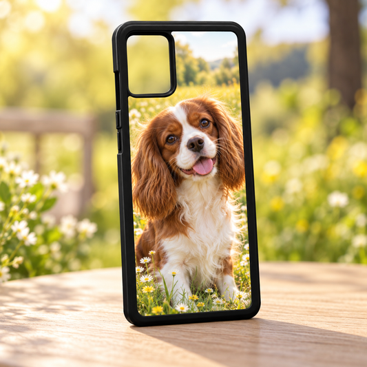 Cover Samsung A51 – nuova ambientazione illustrativa con esempio di personalizzazione Manà Gadget