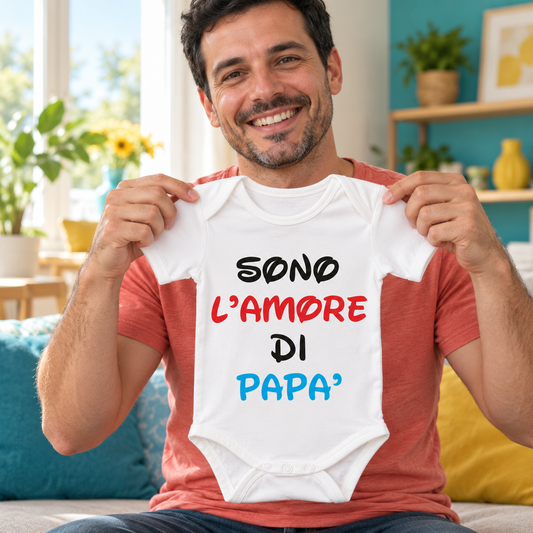 Body per neonato - Sono l'amore di papa' – nuova ambientazione illustrativa Manà Gadget