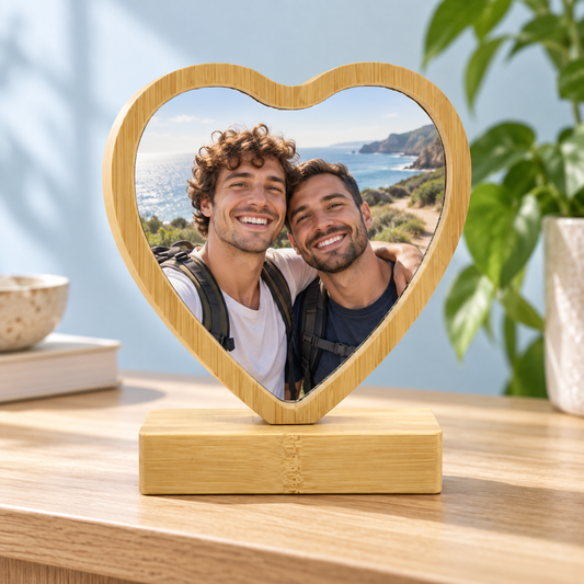 Quadretto in bamboo - cuore – ambientazione illustrativa Manà Gadget