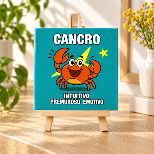 Mattonella con segno zodiacale - Cancro – ambientazione illustrativa Manà Gadget