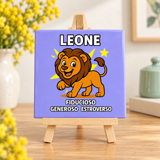 Mattonella con segno zodiacale - Leone – ambientazione illustrativa Manà Gadget