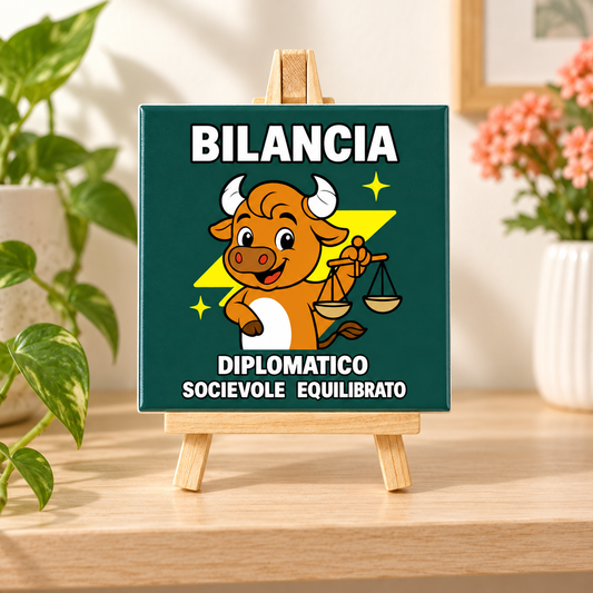 Mattonella con segno zodiacale - Bilancia – ambientazione illustrativa Manà Gadget