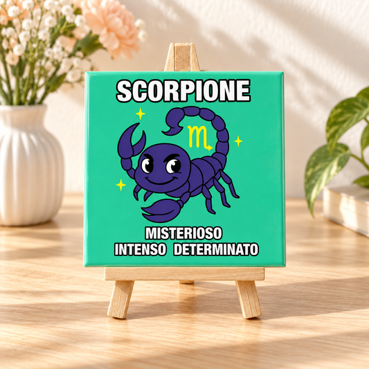 Mattonella con segno zodiacale - Scorpione – ambientazione illustrativa Manà Gadget