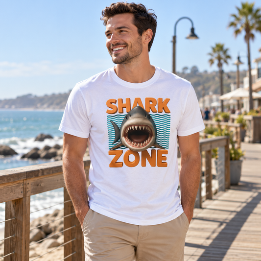 T-shirt ''Shark zone'' – ambientazione illustrativa Manà Gadget