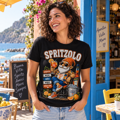 T-shirt “Spritzolo” – Stile, qualità e divertimento – nuova ambientazione illustrativa Manà Gadget