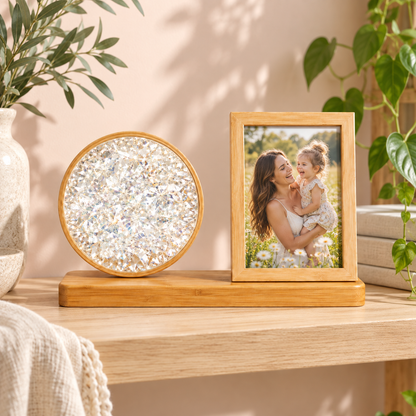 Lampada in bamboo - Diamante – ambientazione illustrativa Manà Gadget